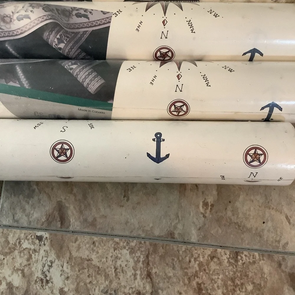 Vintage Fashion Point Imperial Wall Coverings Wallpaper Nautical Ship Unopened